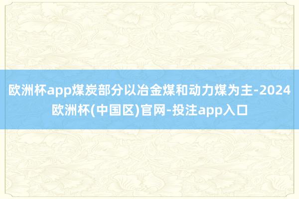 欧洲杯app煤炭部分以冶金煤和动力煤为主-2024欧洲杯(中国区)官网-投注app入口