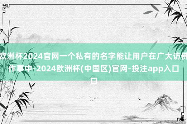 欧洲杯2024官网一个私有的名字能让用户在广大访佛作事中-2024欧洲杯(中国区)官网-投注app入口