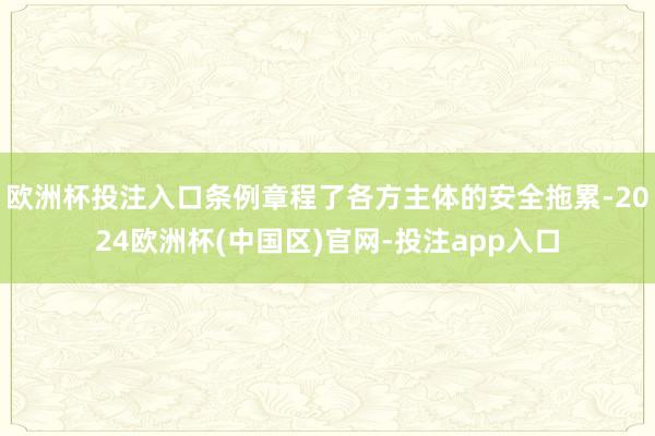 欧洲杯投注入口条例章程了各方主体的安全拖累-2024欧洲杯(中国区)官网-投注app入口