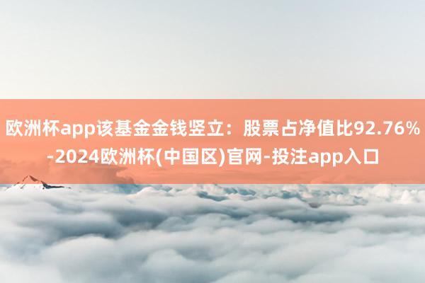 欧洲杯app该基金金钱竖立：股票占净值比92.76%-2024欧洲杯(中国区)官网-投注app入口