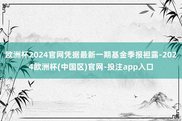 欧洲杯2024官网凭据最新一期基金季报袒露-2024欧洲杯(中国区)官网-投注app入口