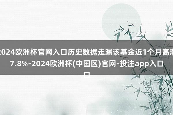 2024欧洲杯官网入口历史数据走漏该基金近1个月高潮7.8%-2024欧洲杯(中国区)官网-投注app入口