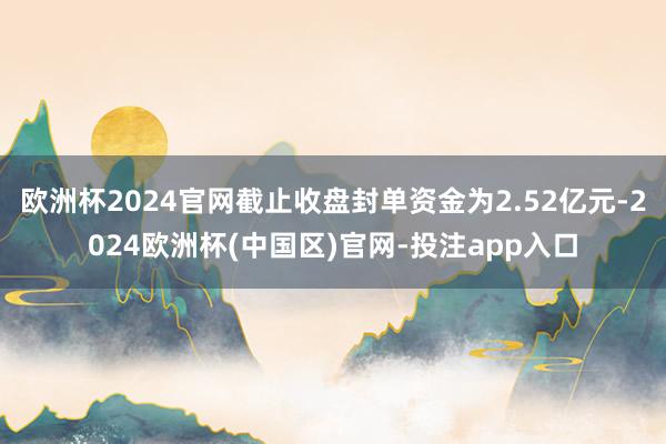 欧洲杯2024官网截止收盘封单资金为2.52亿元-2024欧洲杯(中国区)官网-投注app入口