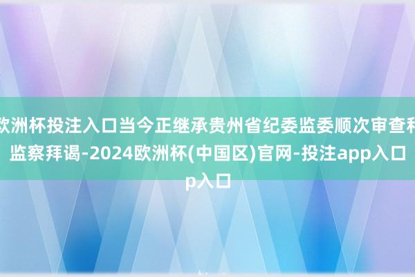 欧洲杯投注入口当今正继承贵州省纪委监委顺次审查和监察拜谒-2024欧洲杯(中国区)官网-投注app入口