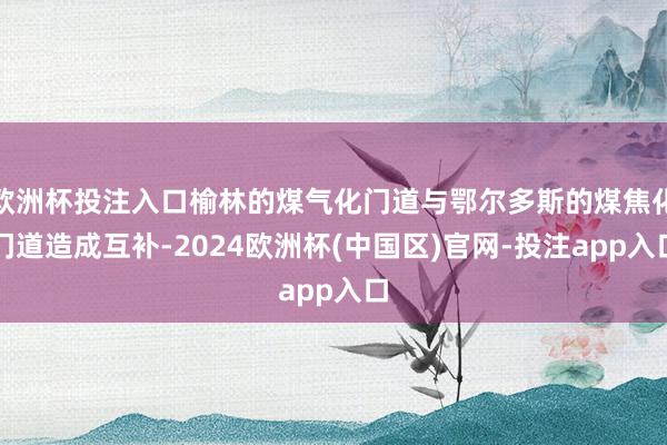 欧洲杯投注入口榆林的煤气化门道与鄂尔多斯的煤焦化门道造成互补-2024欧洲杯(中国区)官网-投注app入口