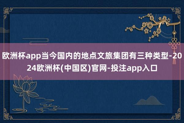 欧洲杯app当今国内的地点文旅集团有三种类型-2024欧洲杯(中国区)官网-投注app入口