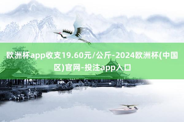 欧洲杯app收支19.60元/公斤-2024欧洲杯(中国区)官网-投注app入口