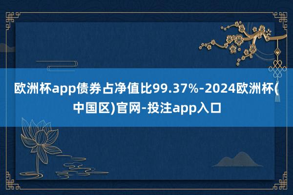 欧洲杯app债券占净值比99.37%-2024欧洲杯(中国区)官网-投注app入口