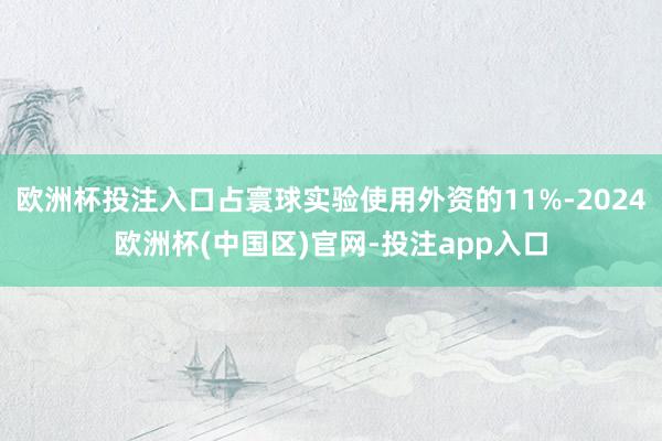 欧洲杯投注入口占寰球实验使用外资的11%-2024欧洲杯(中国区)官网-投注app入口