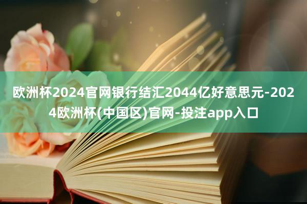 欧洲杯2024官网银行结汇2044亿好意思元-2024欧洲杯(中国区)官网-投注app入口