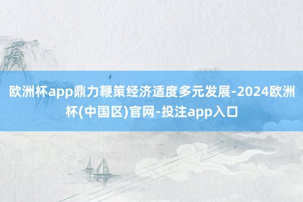 欧洲杯app鼎力鞭策经济适度多元发展-2024欧洲杯(中国区)官网-投注app入口