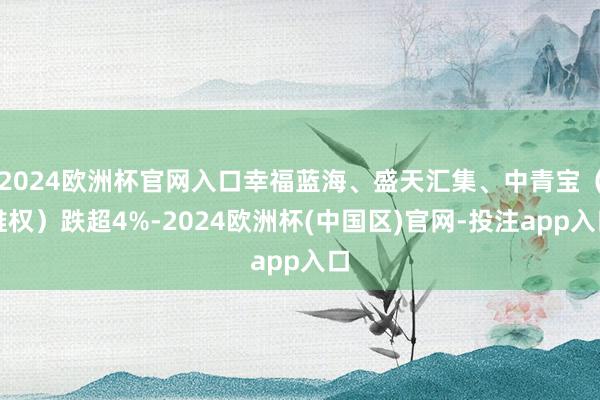 2024欧洲杯官网入口幸福蓝海、盛天汇集、中青宝（维权）跌超4%-2024欧洲杯(中国区)官网-投注app入口